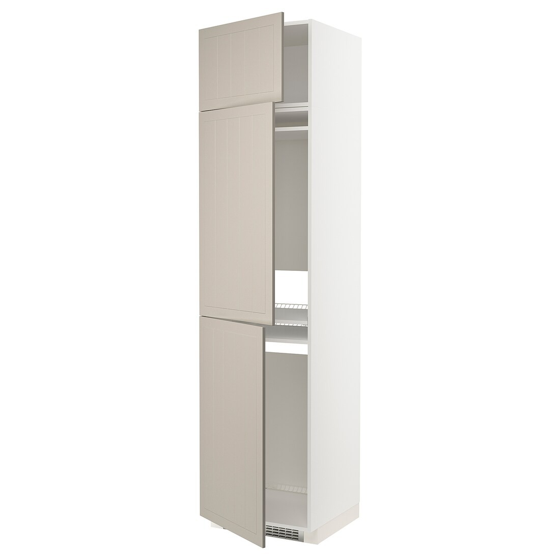 IKEA METOD МЕТОД Высокий шкаф для холодильника / морозильника / 3 дверцы, белый / Stensund бежевый, 60x60x240 см 19466046 | 194.660.46