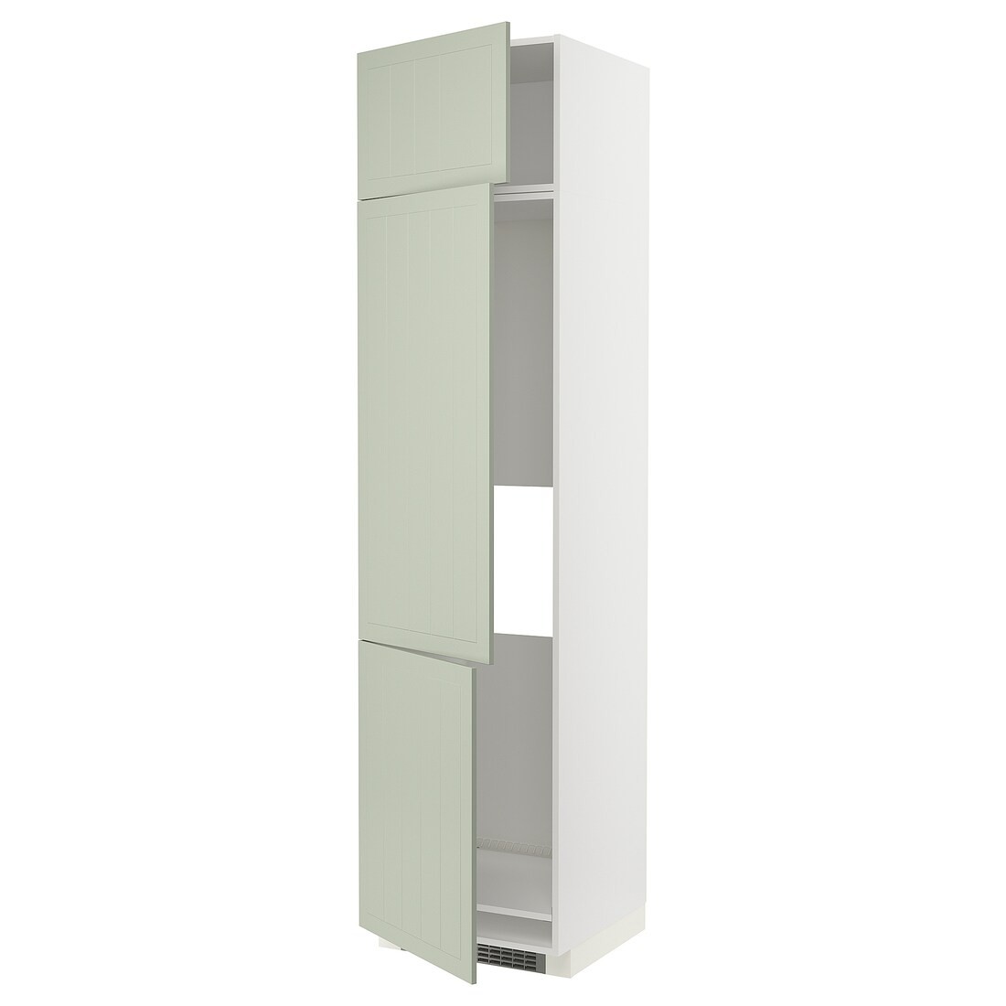IKEA METOD МЕТОД Высокий шкаф для холодильника / морозильника / 3 дверцы, белый / Stensund светло-зеленый, 60x60x240 см 69486184 | 694.861.84