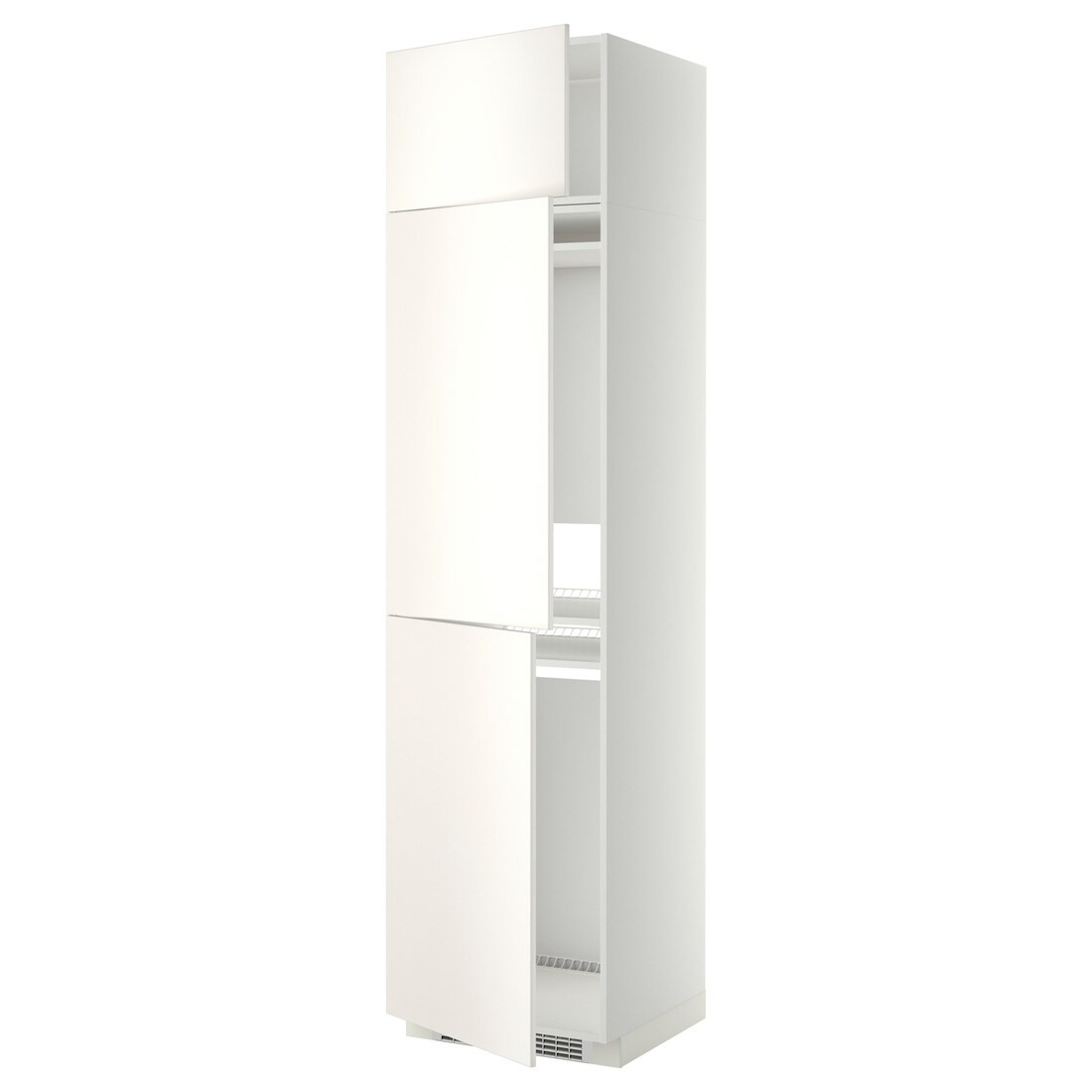 IKEA METOD МЕТОД Высокий шкаф для холодильника / морозильника / 3 дверцы, белый / Veddinge белый, 60x60x240 см 29469426 | 294.694.26