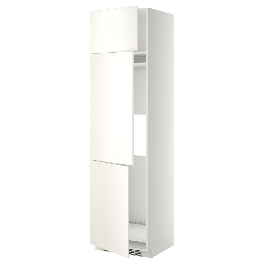 IKEA METOD МЕТОД Высокий шкаф для холодильника / морозильника / 3 дверцы, белый / Veddinge белый, 60x60x220 см 99463911 994.639.11