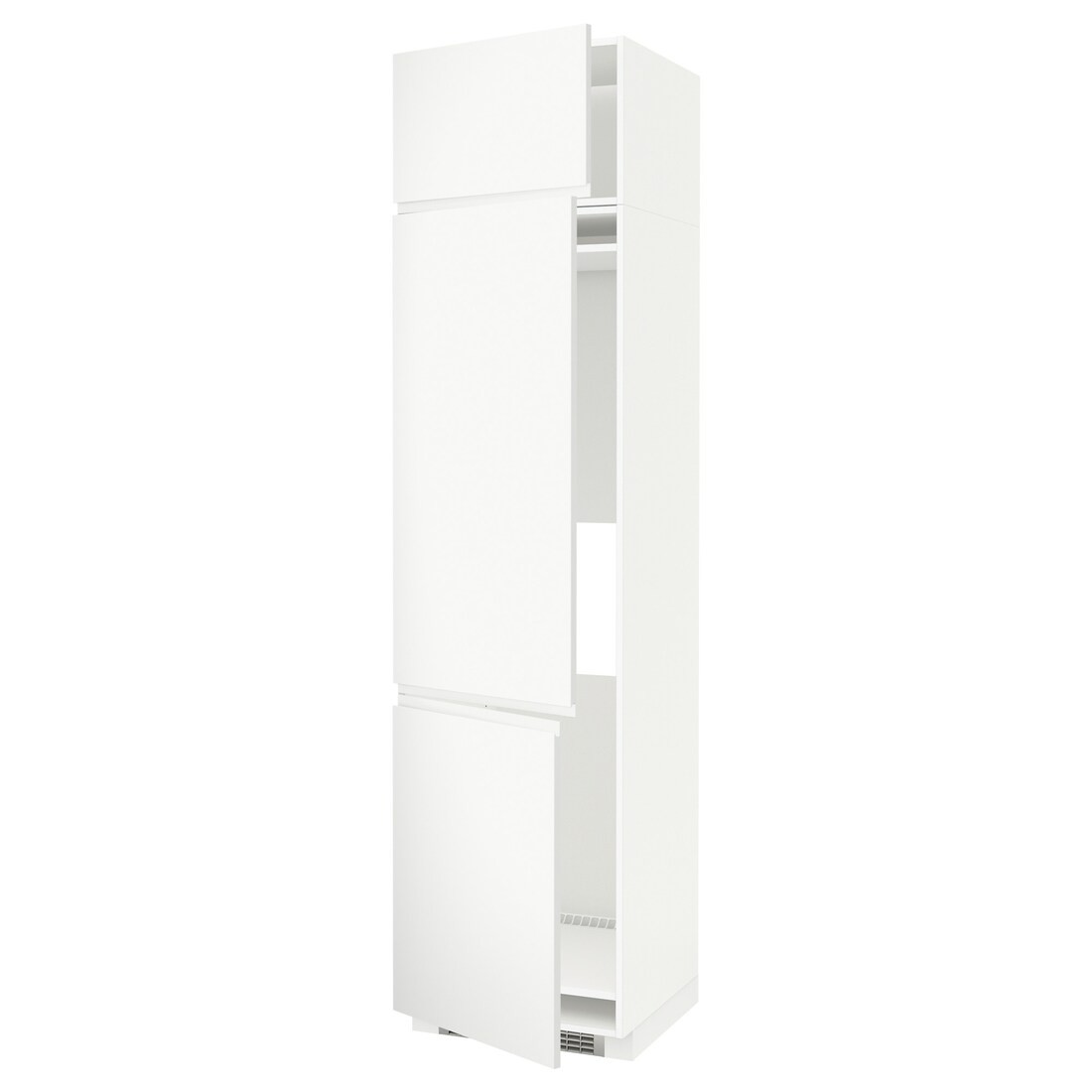 IKEA METOD МЕТОД Высокий шкаф для холодильника / морозильника / 3 дверцы, белый / Voxtorp матовый белый, 60x60x240 см 99454469 994.544.69