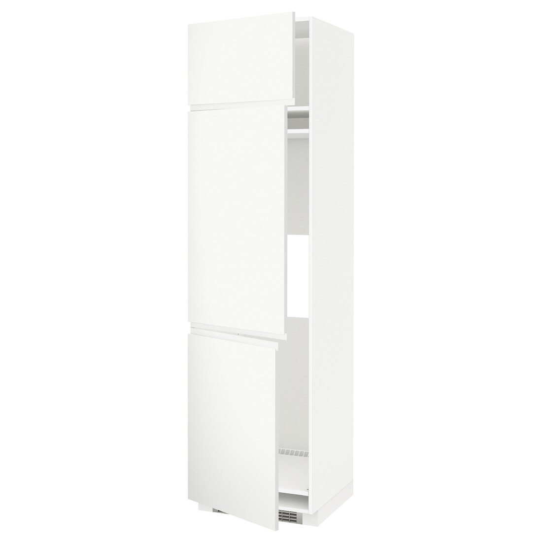 IKEA METOD МЕТОД Высокий шкаф для холодильника / морозильника / 3 дверцы, белый / Voxtorp матовый белый, 60x60x220 см 89457425 894.574.25