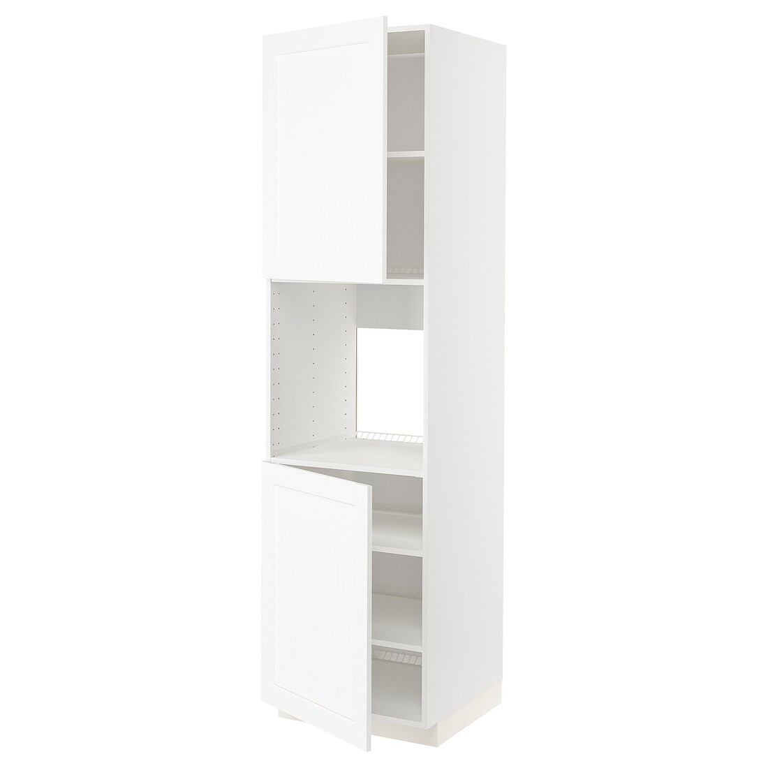 IKEA METOD МЕТОД Высок шкаф для духовки / 2 дверцы / полки, белый Enköping / белый имитация дерева, 60x60x220 см 29473541 | 294.735.41