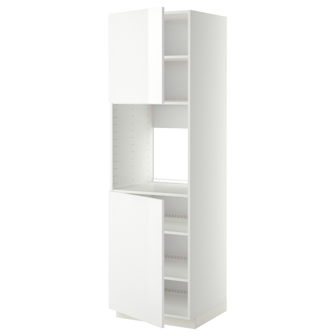 IKEA METOD МЕТОД Высок шкаф для духовки / 2 дверцы / полки, белый / Ringhult белый, 60x60x200 см 49460632 | 494.606.32