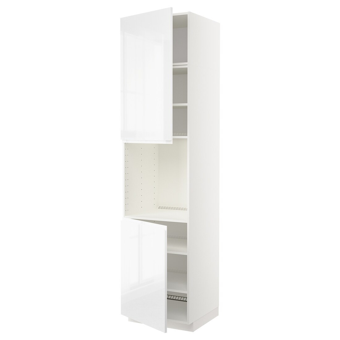 IKEA METOD МЕТОД Высок шкаф для духовки / 2 дверцы / полки, белый / Voxtorp глянцевый / белый, 60x60x240 см 99463529 994.635.29