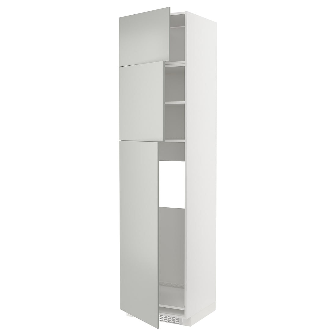 IKEA METOD Высокий шкаф для холодильника с 3 дверями, белый / Хавсторп светло-серый, 60x60x240 см 19538185 | 195.381.85