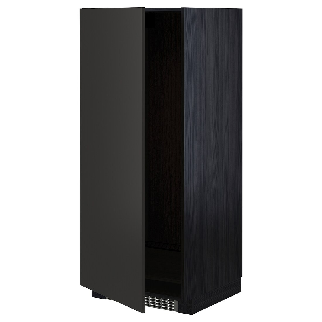 IKEA METOD МЕТОД Высокий шкаф для холодильника / морозильника, черный / Nickebo матовый антрацит, 60x60x140 см 79498761 | 794.987.61