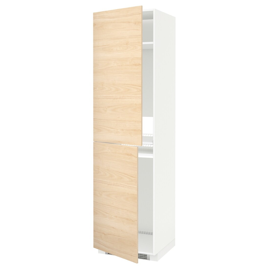 IKEA METOD МЕТОД Высокий шкаф для холодильника / морозильника, белый / Askersund узор светлый ясень, 60x60x220 см 29215806 292.158.06