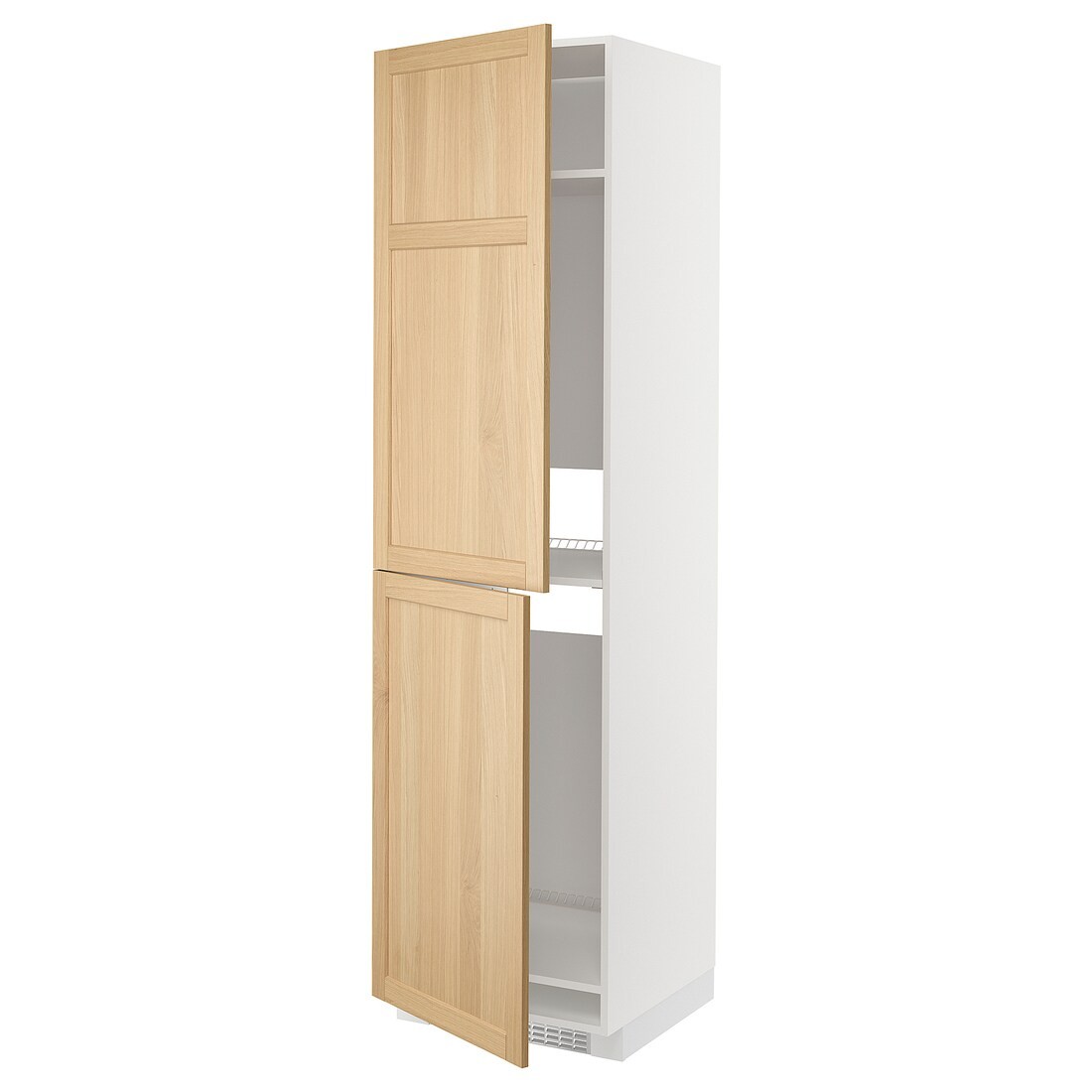 IKEA METOD Высокий шкаф для холодильника / морозильника, белый / дуб Forsbacka, 60x60x220 см 69509430 695.094.30