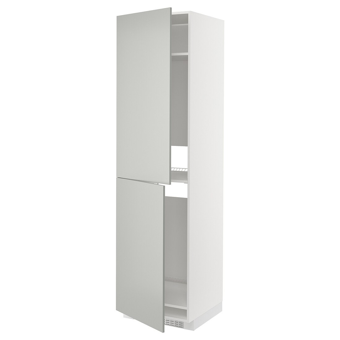 IKEA METOD Высокий шкаф для холодильника / морозильника, белый / Хавсторп светло-серый, 60x60x220 см 69539390 695.393.90