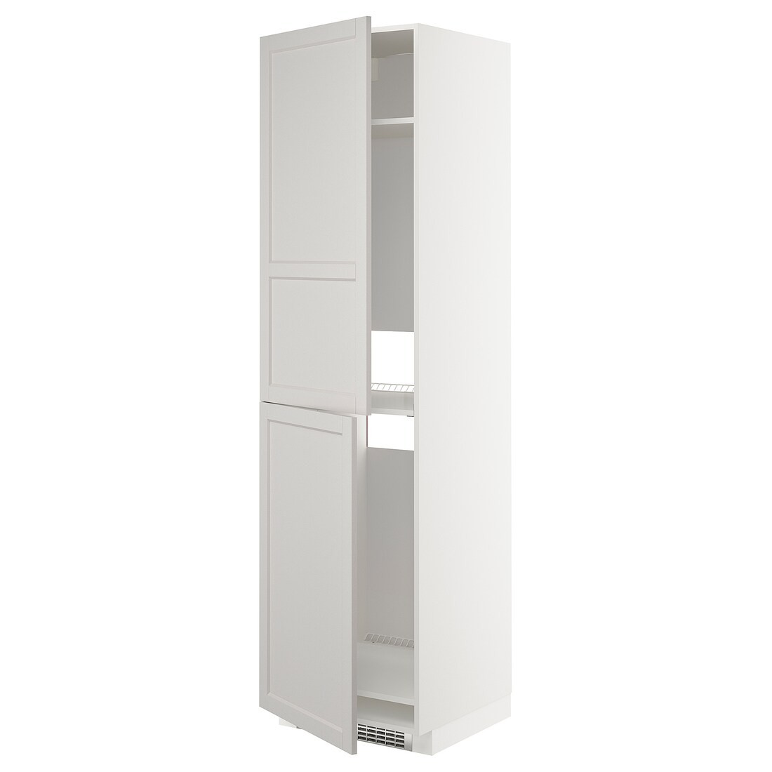IKEA METOD МЕТОД Высокий шкаф для холодильника / морозильника, белый / Lerhyttan светло-серый, 60x60x220 см 49274461 492.744.61
