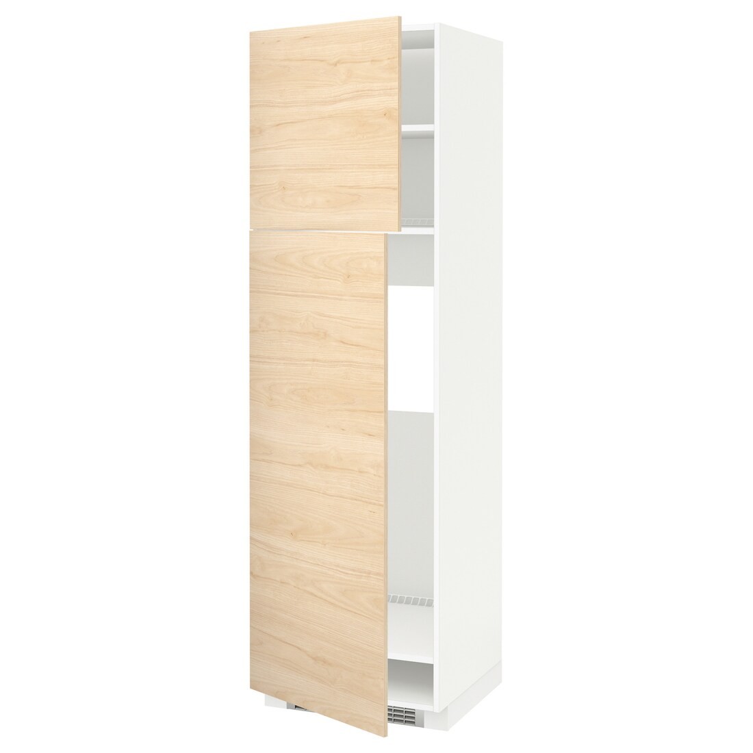 IKEA METOD МЕТОД Высокий шкаф для холодильника, белый / Askersund узор светлый ясень, 60x60x200 см 39460944 | 394.609.44