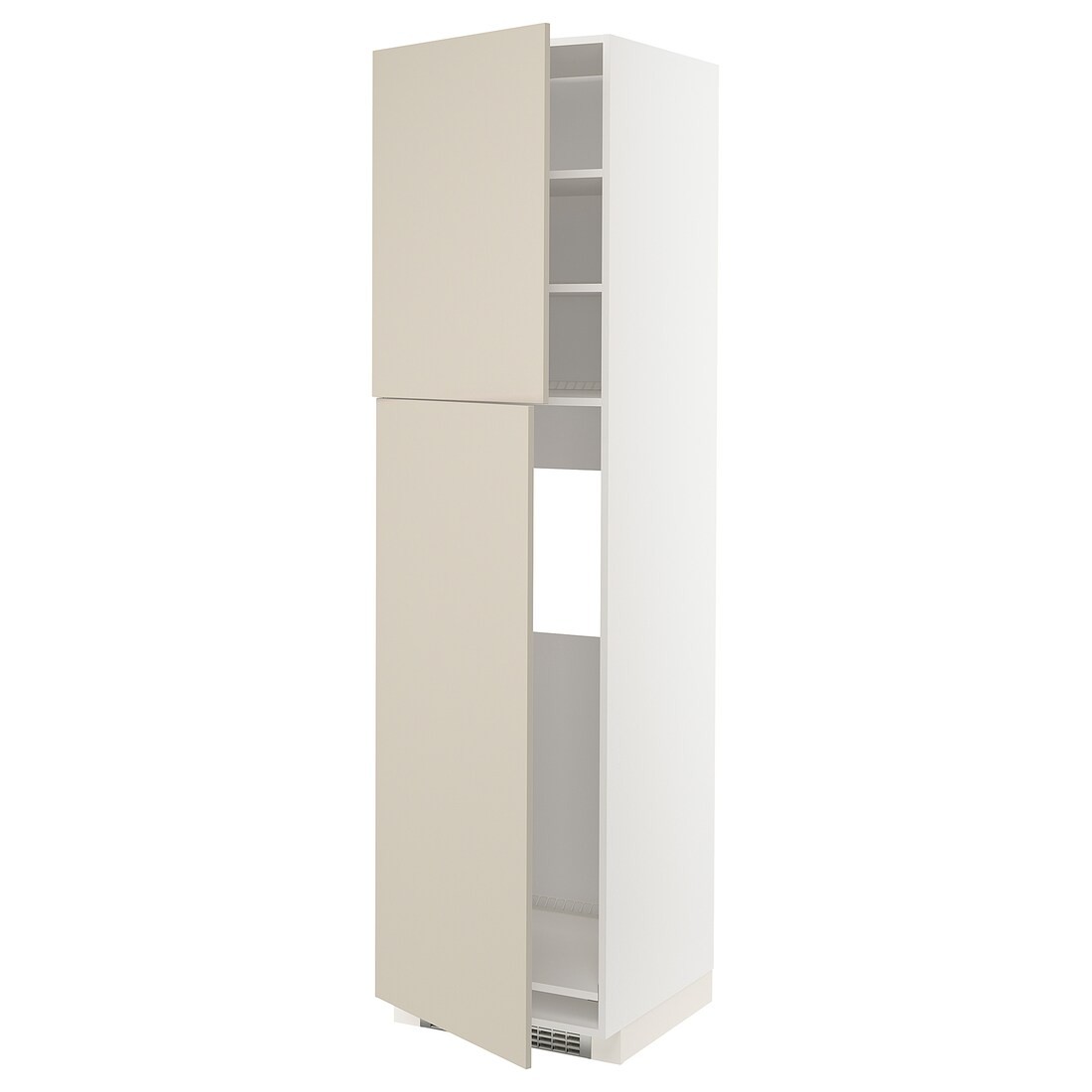IKEA METOD МЕТОД Высокий шкаф для холодильника, белый / Havstorp бежевый, 60x60x220 см 49458813 | 494.588.13