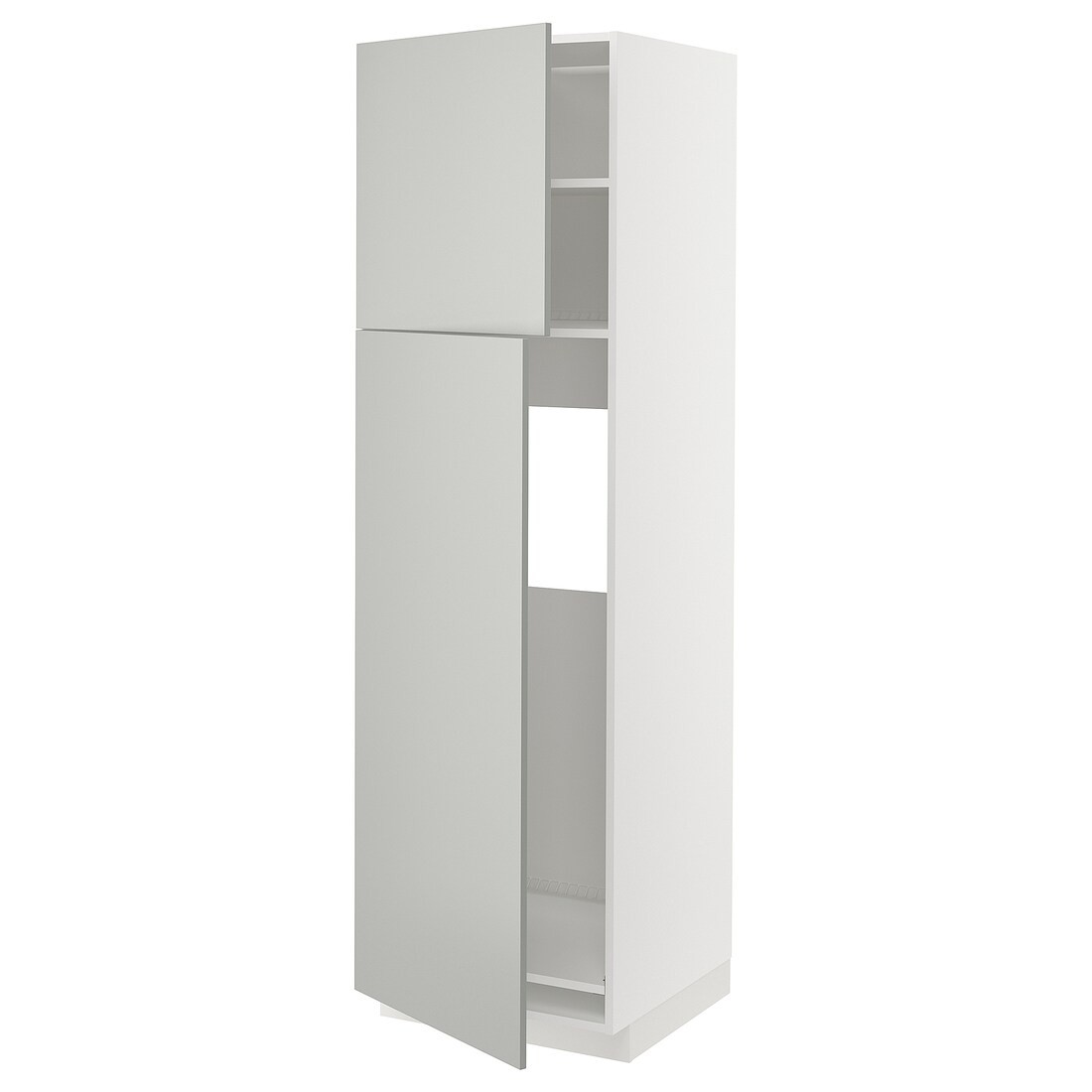 IKEA METOD Высокий шкаф для холодильника, белый / Хавсторп светло-серый, 60x60x200 см 09539185 | 095.391.85