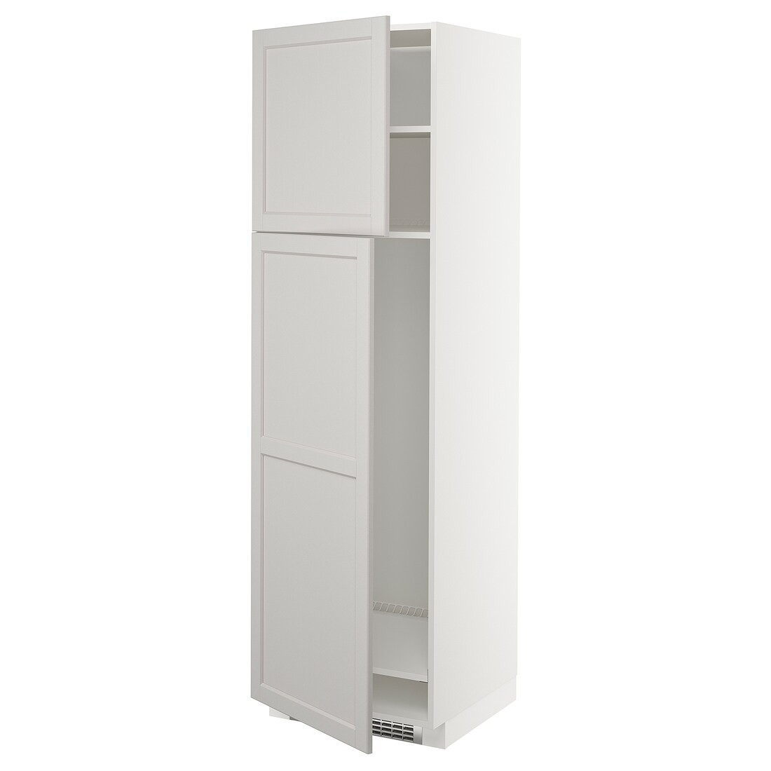 IKEA METOD МЕТОД Высокий шкаф для холодильника, белый / Lerhyttan светло-серый, 60x60x200 см 99465750 | 994.657.50