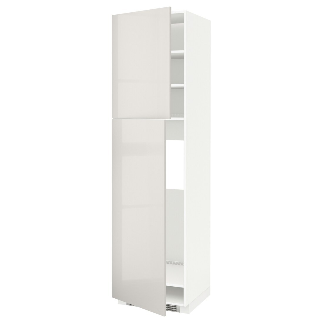 IKEA METOD МЕТОД Высокий шкаф для холодильника, белый / Ringhult светло-серый, 60x60x220 см 69457619 | 694.576.19