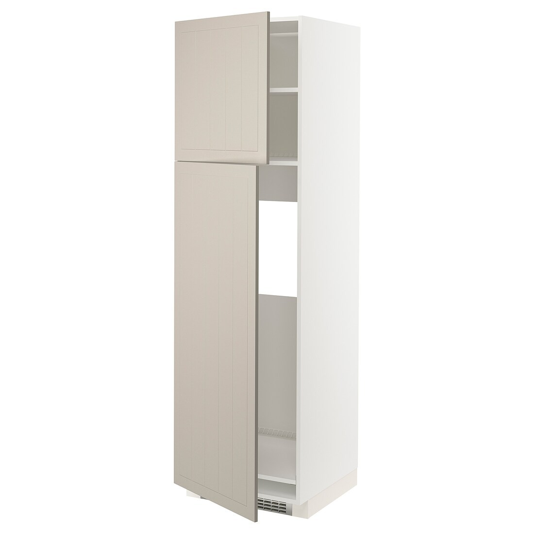 IKEA METOD МЕТОД Высокий шкаф для холодильника, белый / Stensund бежевый, 60x60x200 см 39461509 | 394.615.09