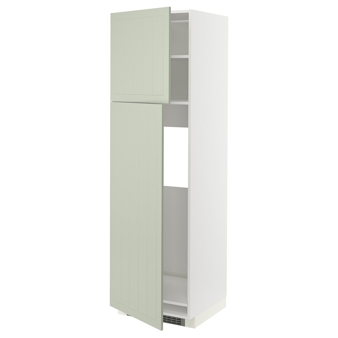 IKEA METOD МЕТОД Высокий шкаф для холодильника, белый / Stensund светло-зеленый, 60x60x200 см 79487220 | 794.872.20