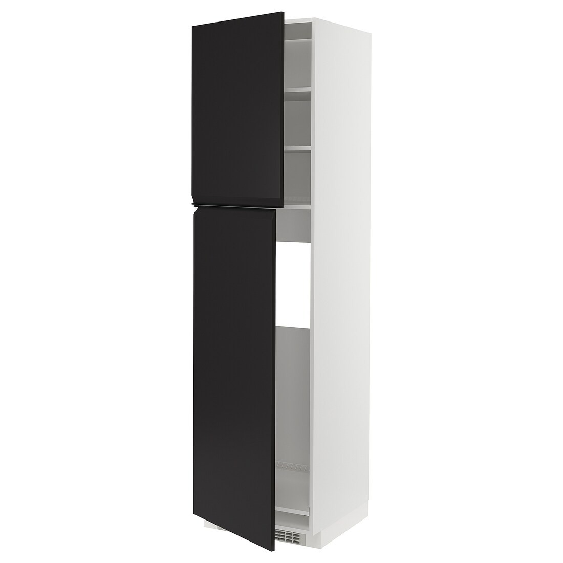 IKEA METOD МЕТОД Высокий шкаф для холодильника, белый / Upplöv матовый антрацит, 60x60x220 см 59493854 | 594.938.54