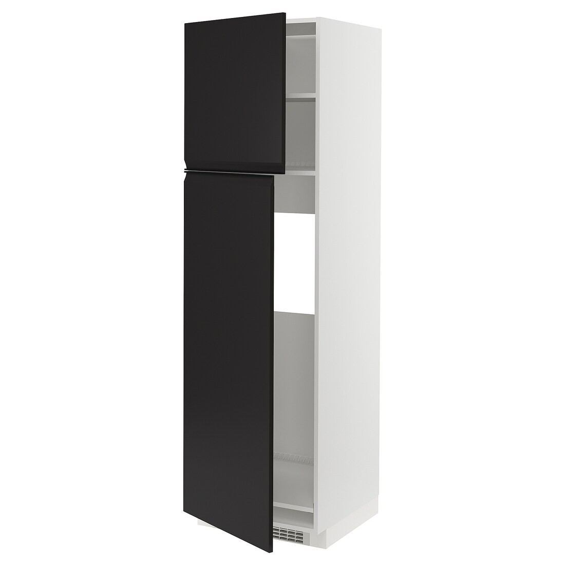 IKEA METOD МЕТОД Высокий шкаф для холодильника, белый / Upplöv матовый антрацит, 60x60x200 см 89492829 | 894.928.29