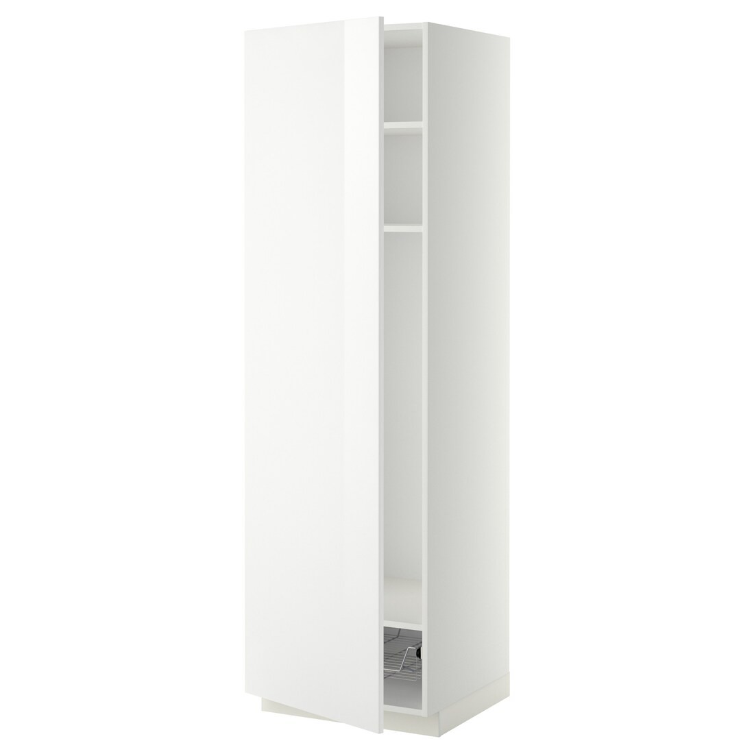 IKEA METOD МЕТОД Шкаф высокий, полки / проволочная корзина, белый / Ringhult белый, 60x60x200 см 29452968 | 294.529.68
