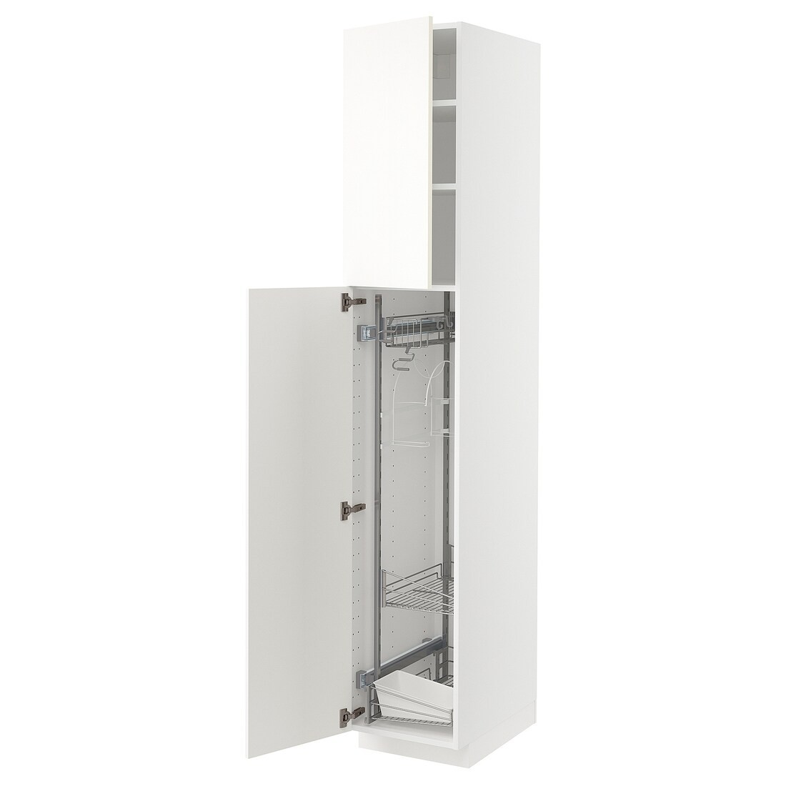 IKEA METOD МЕТОД Высокий шкаф с отделением для аксессуаров для уборки, белый / Vallstena белый 59507342 595.073.42
