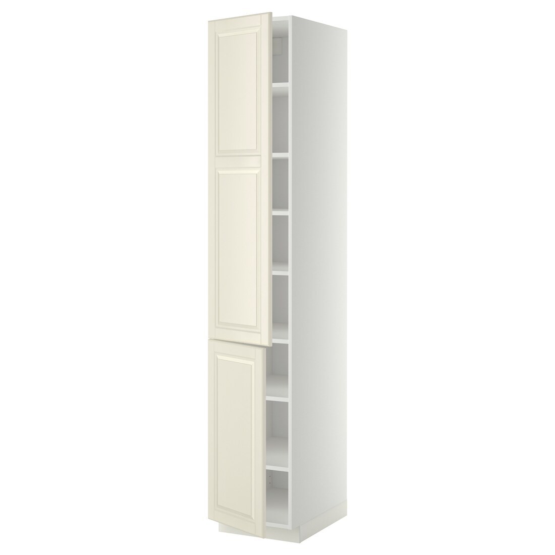 IKEA METOD МЕТОД Высокий шкаф с полками / 2 дверцы, белый / Bodbyn кремовый, 40x60x220 см 69463470 | 694.634.70