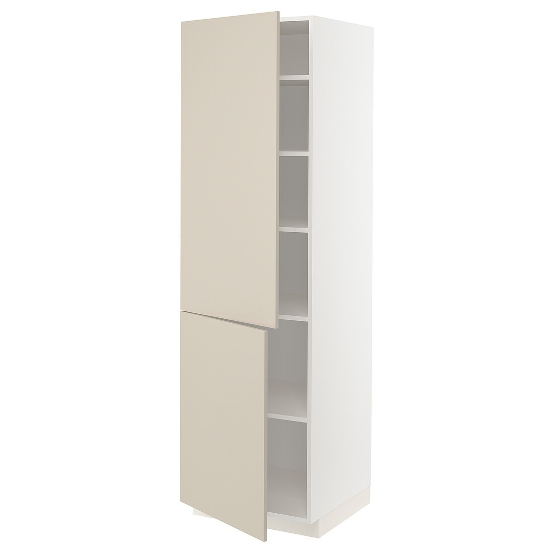 IKEA METOD МЕТОД Высокий шкаф с полками / 2 дверцы, белый / Havstorp бежевый, 60x60x200 см 79465299 | 794.652.99