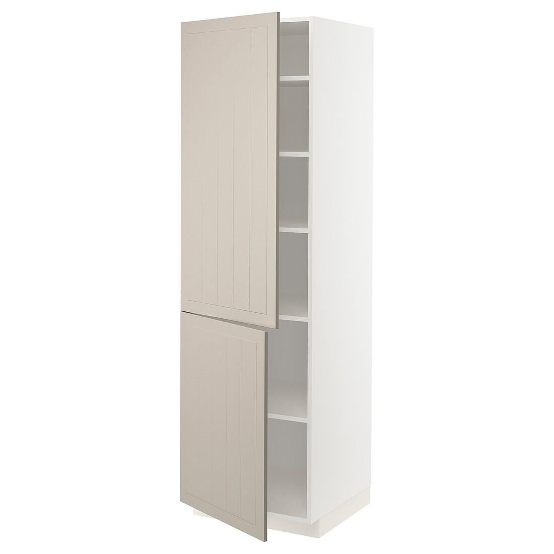 IKEA METOD МЕТОД Высокий шкаф с полками / 2 дверцы, белый / Stensund бежевый, 60x60x200 см 39460350 | 394.603.50