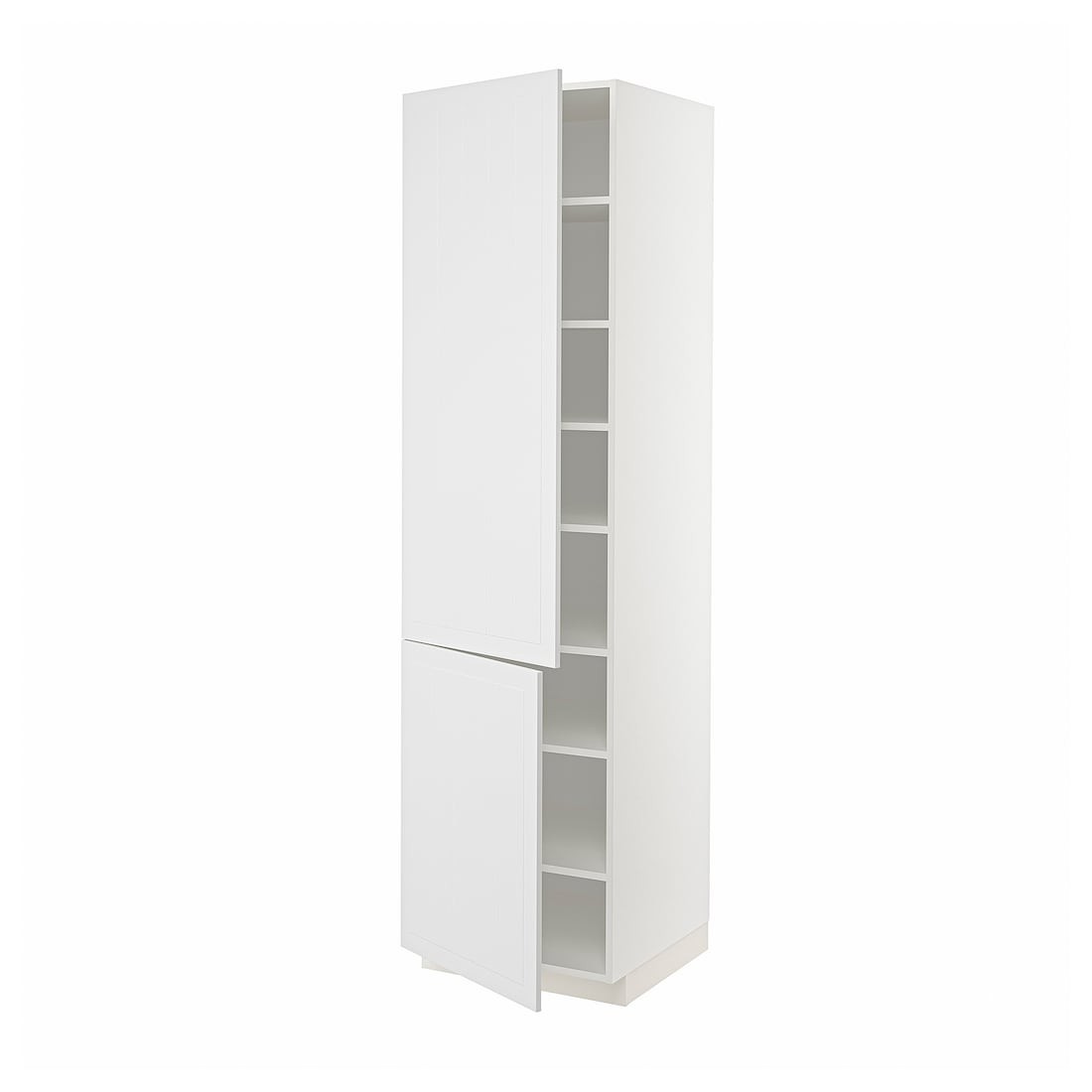 IKEA METOD МЕТОД Высокий шкаф с полками / 2 дверцы, белый / Stensund белый, 60x60x220 см 39469666 | 394.696.66