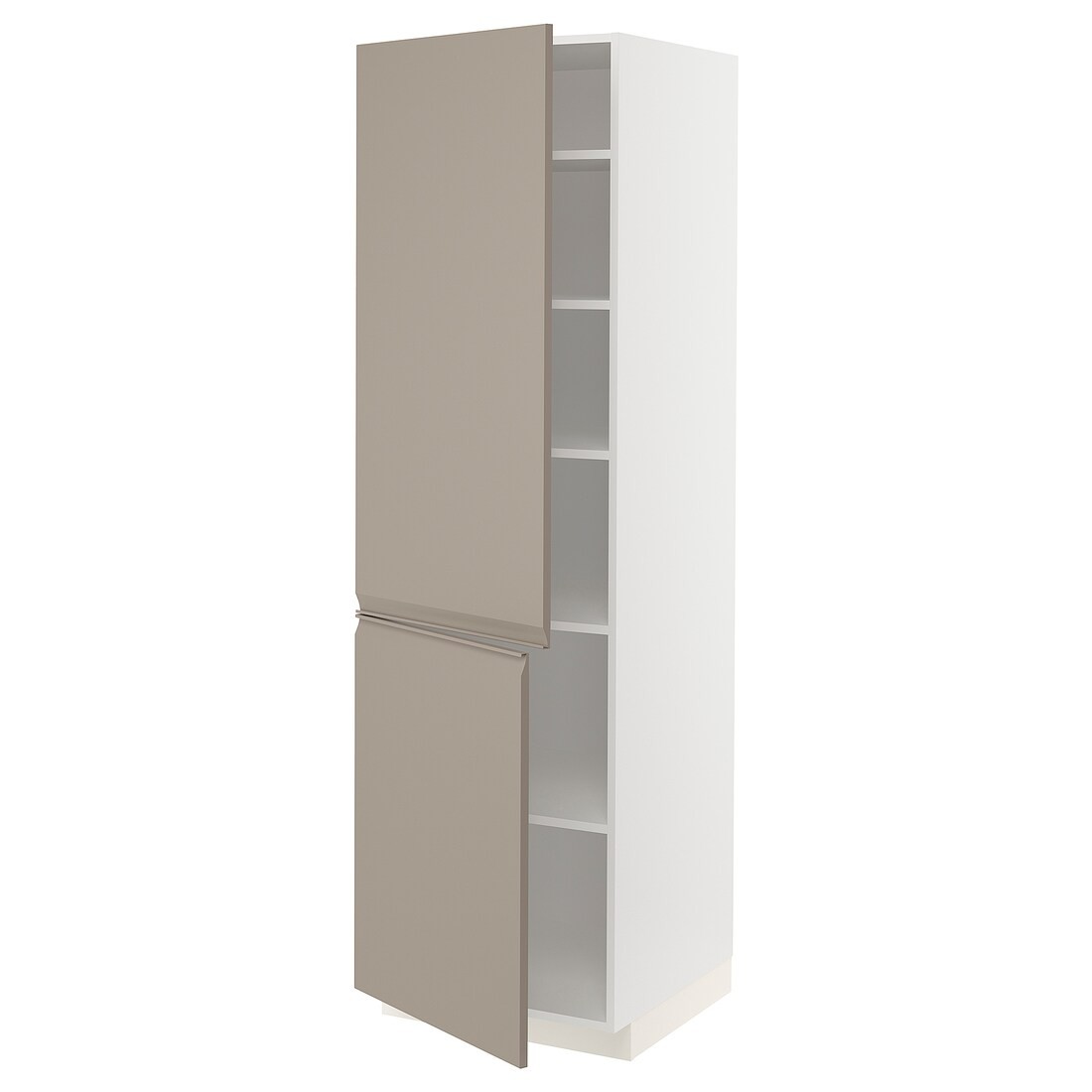 IKEA METOD МЕТОД Высокий шкаф с полками / 2 дверцы, белый / Upplöv матовый темно-бежевый, 60x60x200 см 59491845 | 594.918.45