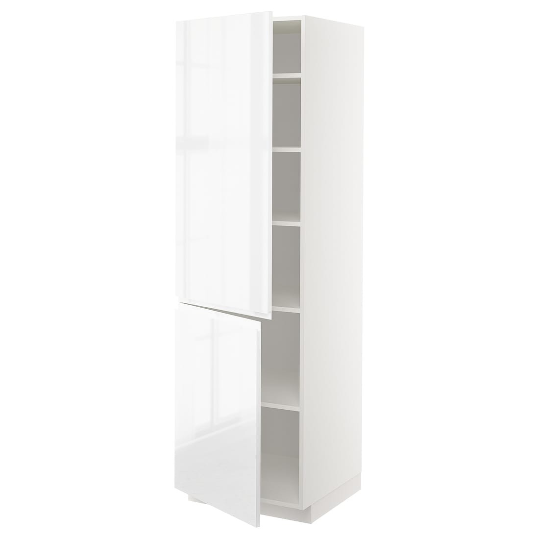 IKEA METOD МЕТОД Высокий шкаф с полками / 2 дверцы, белый / Voxtorp глянцевый / белый, 60x60x200 см 79467284 | 794.672.84