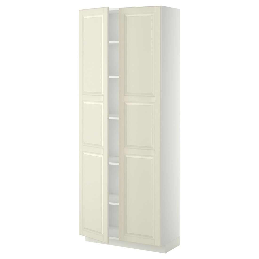 IKEA METOD МЕТОД Высокий шкаф с полками, белый / Bodbyn кремовый, 80x37x200 см 19469380 | 194.693.80