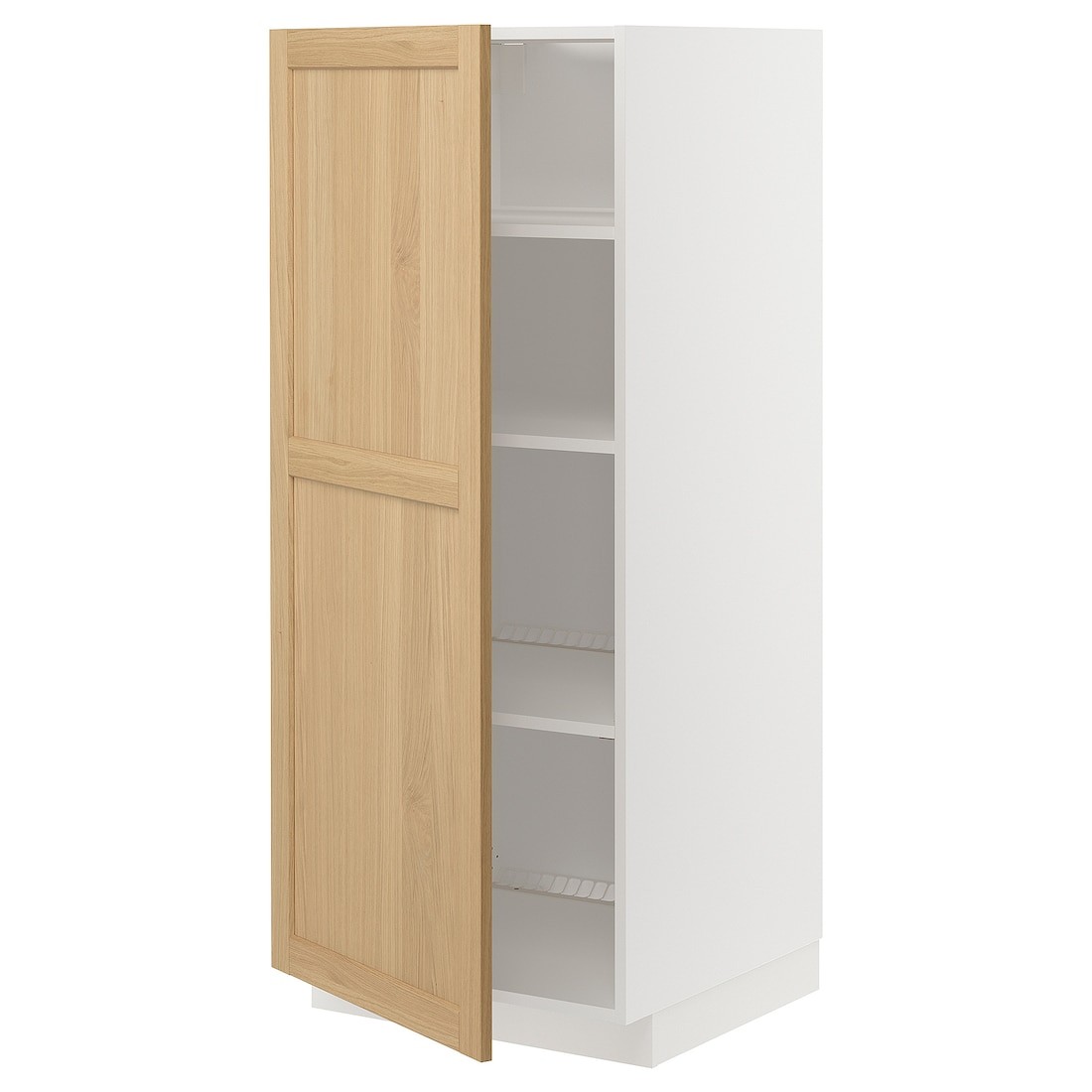 IKEA METOD Высокий шкаф с полками, белый / дуб Forsbacka, 60x60x140 см 19509418 195.094.18