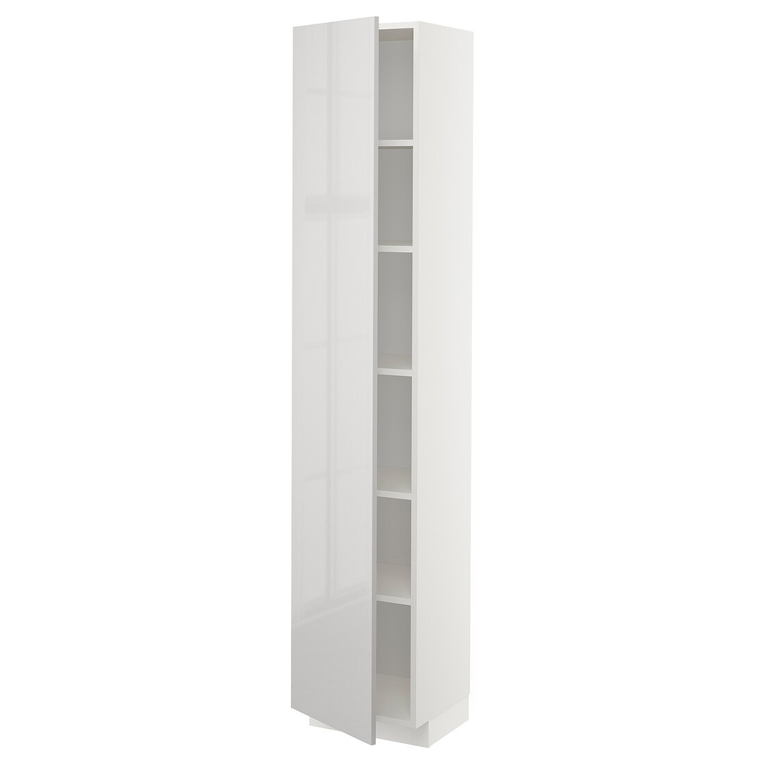 IKEA METOD МЕТОД Высокий шкаф с полками, белый / Ringhult светло-серый, 40x37x200 см 59467360 | 594.673.60