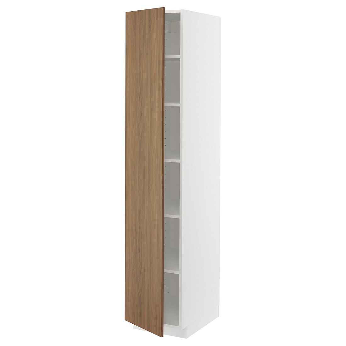 IKEA METOD Высокий шкаф с полками, белый / Имитация коричневого ореха, 40x60x200 см 39519261 395.192.61
