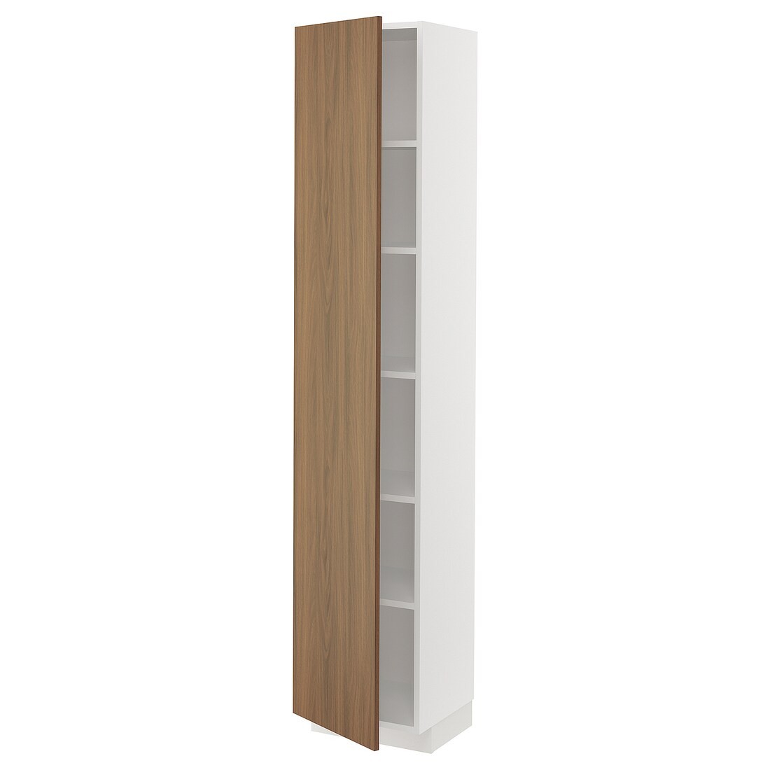 IKEA METOD Высокий шкаф с полками, белый / Имитация коричневого ореха, 40x37x200 см 49519388 | 495.193.88