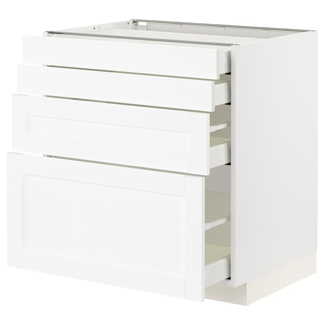IKEA METOD МЕТОД / MAXIMERA МАКСИМЕРА Напольный шкаф 4 ящика, белый Enköping / белый имитация дерева, 80x60 см 69473431 | 694.734.31
