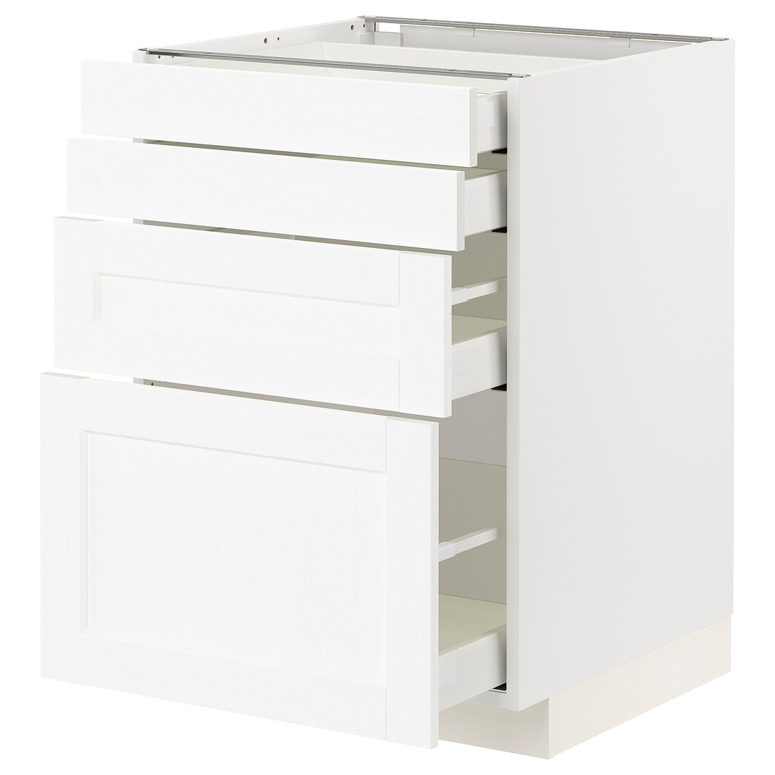 IKEA METOD МЕТОД / MAXIMERA МАКСИМЕРА Напольный шкаф 4 ящика, белый Enköping / белый имитация дерева, 60x60 см 89473430 894.734.30