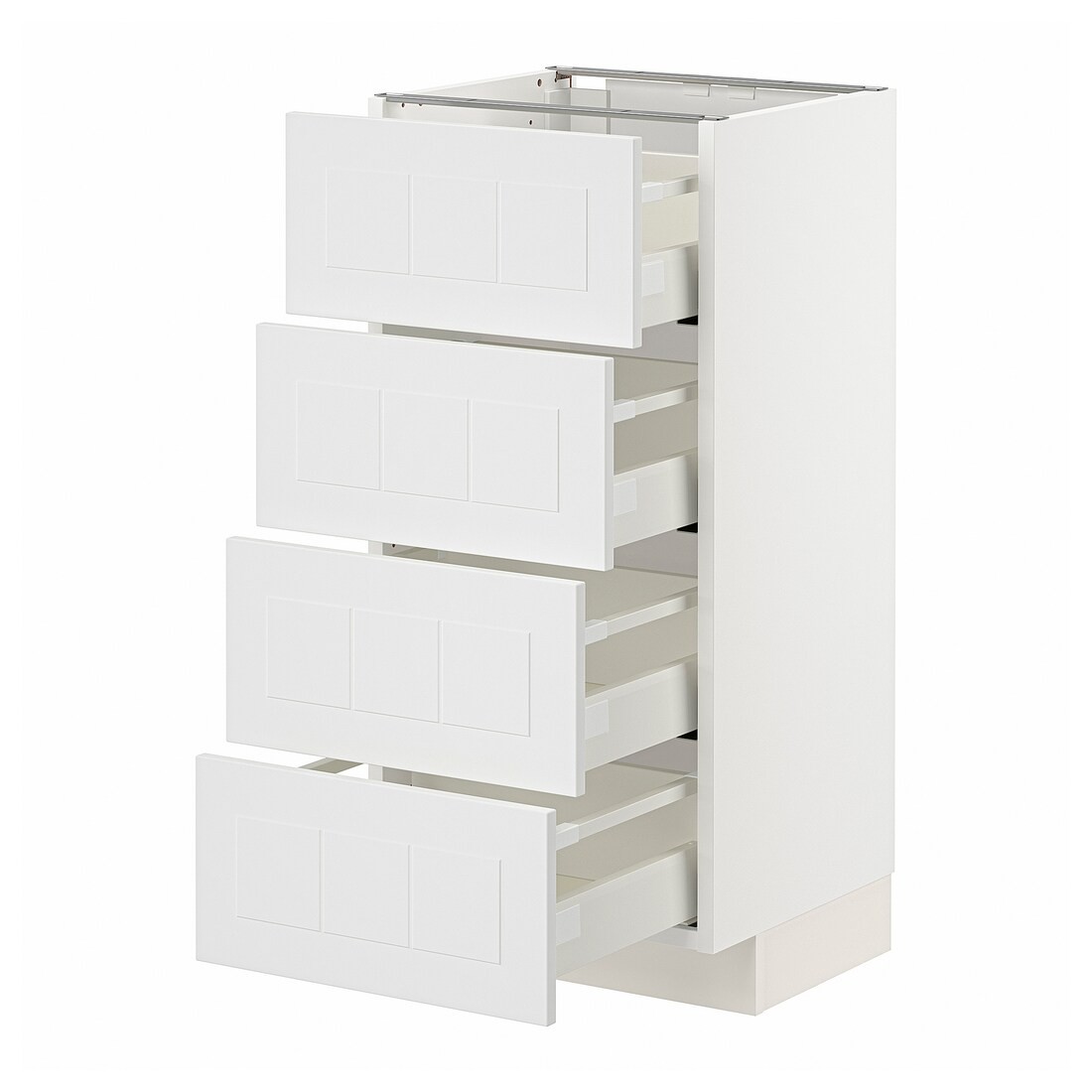 IKEA METOD МЕТОД / MAXIMERA МАКСИМЕРА Напольный шкаф 4 ящика, белый / Stensund белый, 40x37 см 99409486 994.094.86