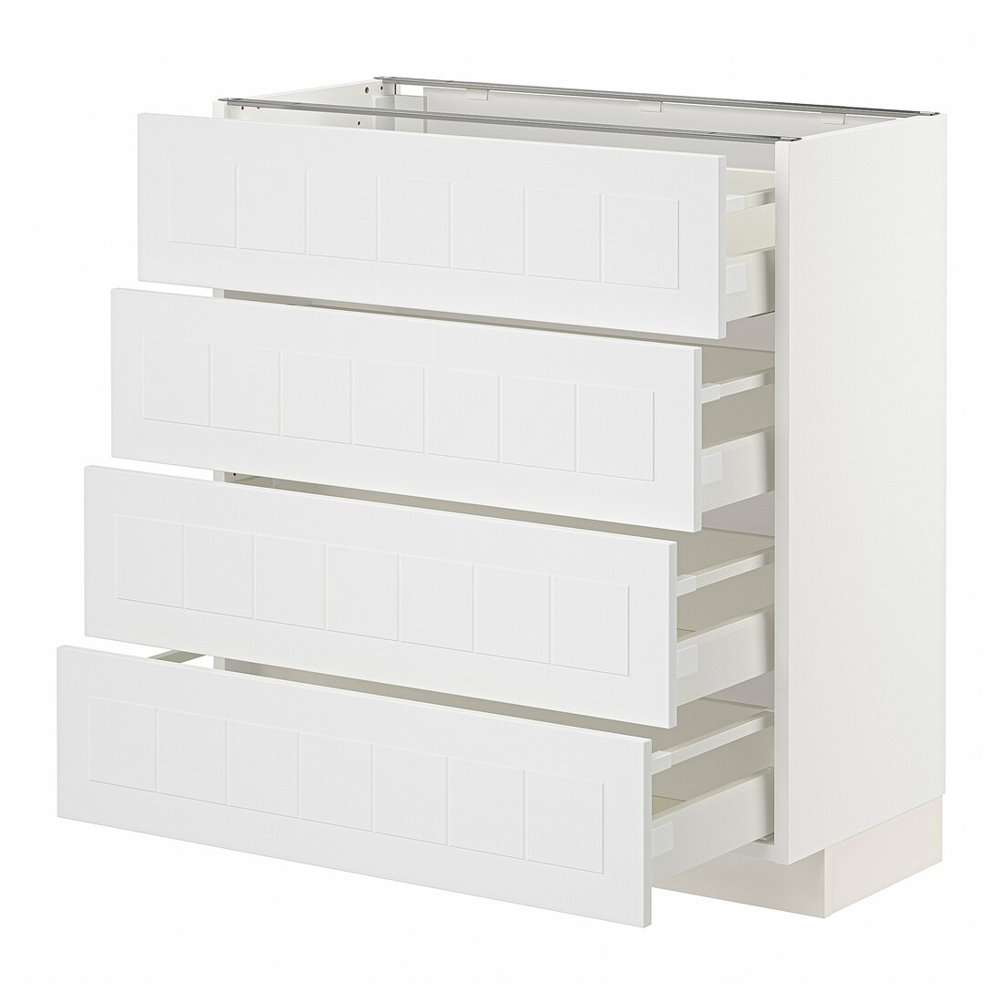 IKEA METOD МЕТОД / MAXIMERA МАКСИМЕРА Напольный шкаф 4 ящика, белый / Stensund белый, 80x37 см 59409488 594.094.88