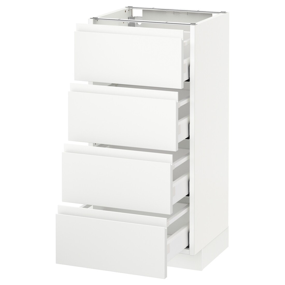 IKEA METOD МЕТОД / MAXIMERA МАКСИМЕРА Напольный шкаф с ящиками, белый / Voxtorp матовый белый, 40x37 см 59112784 591.127.84