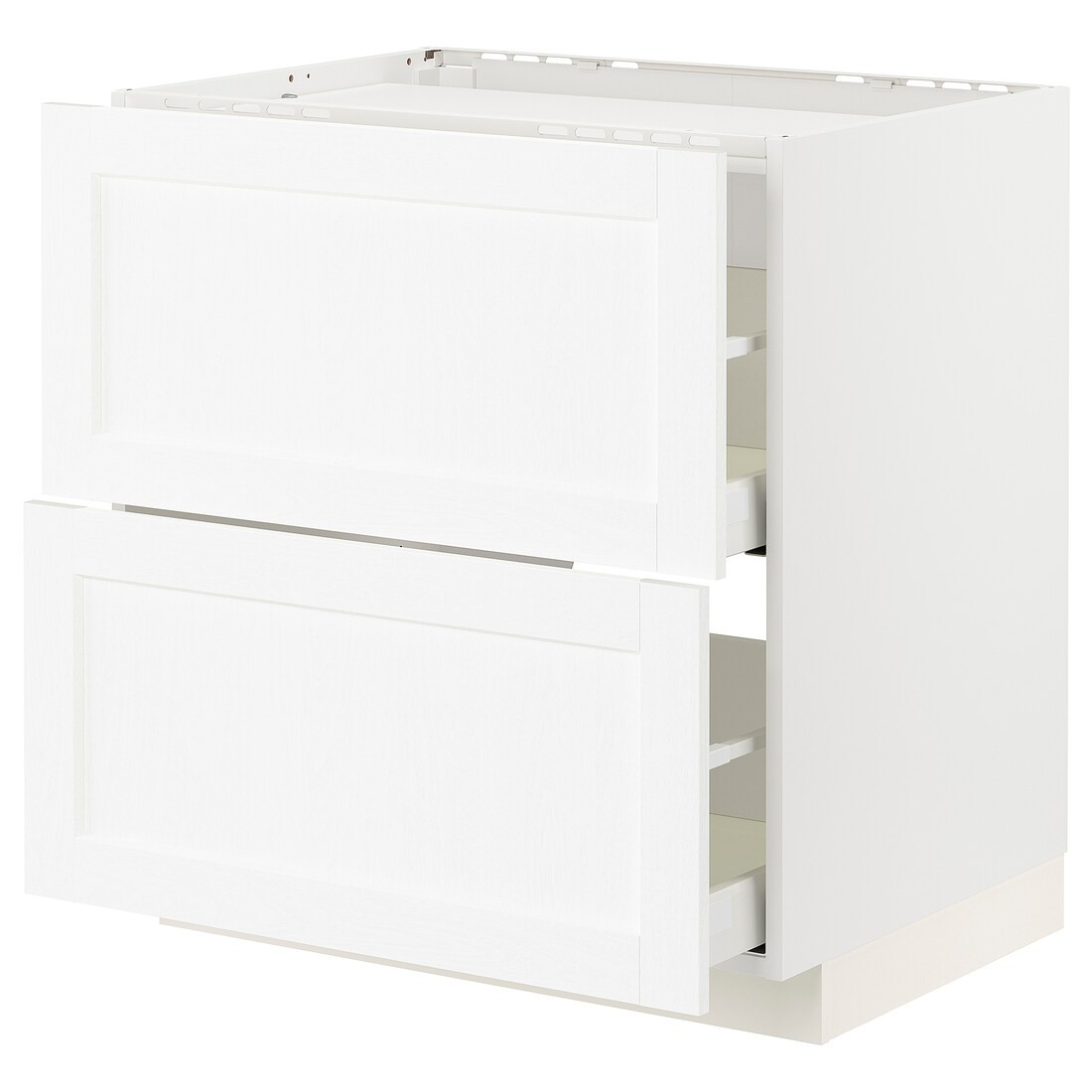 IKEA METOD МЕТОД / MAXIMERA МАКСИМЕРА Шкаф для варочной панели / 2 ящика, белый Enköping / белый имитация дерева, 80x60 см 09473405 | 094.734.05