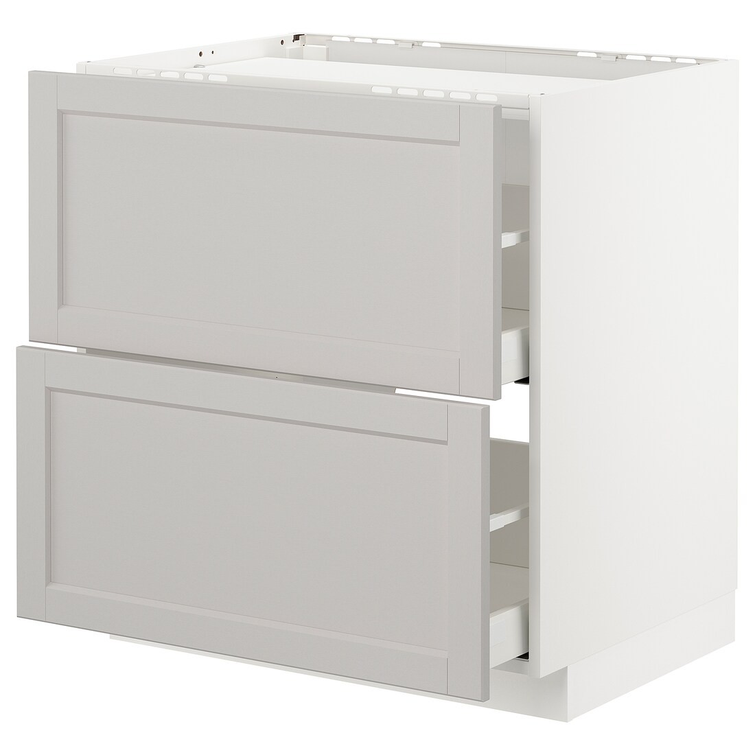 IKEA METOD МЕТОД / MAXIMERA МАКСИМЕРА Напольный шкаф с ящиками, белый / Lerhyttan светло-серый, 80x60 см 09274359 | 092.743.59