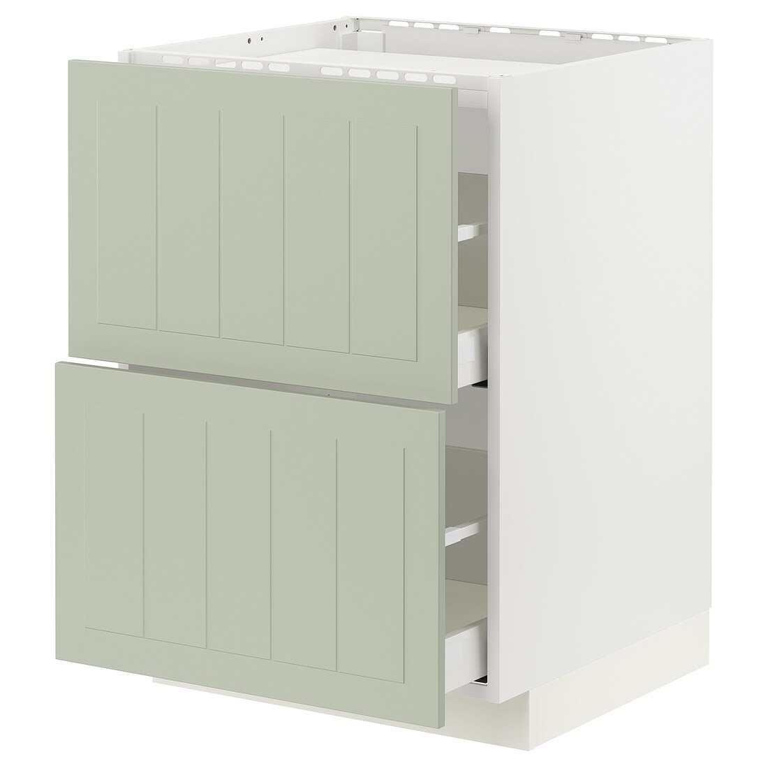 IKEA METOD МЕТОД / MAXIMERA МАКСИМЕРА Шкаф для варочной панели / 2 ящика, белый / Stensund светло-зеленый, 60x60 см 59487339 | 594.873.39