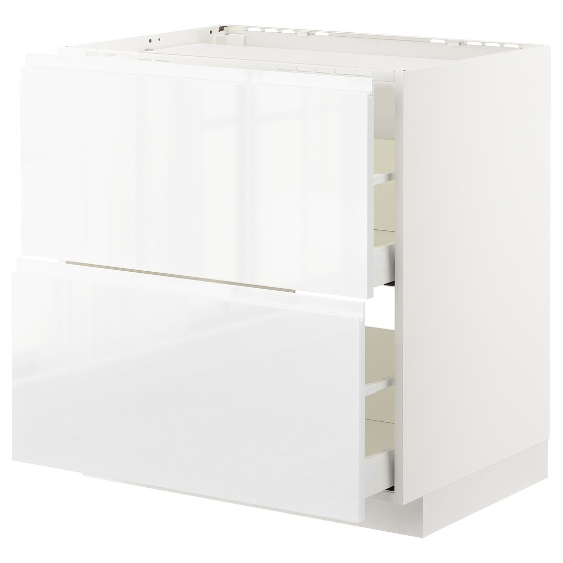 IKEA METOD МЕТОД / MAXIMERA МАКСИМЕРА Напольный шкаф с ящиками, белый / Voxtorp глянцевый / белый, 80x60 см 19253931 192.539.31