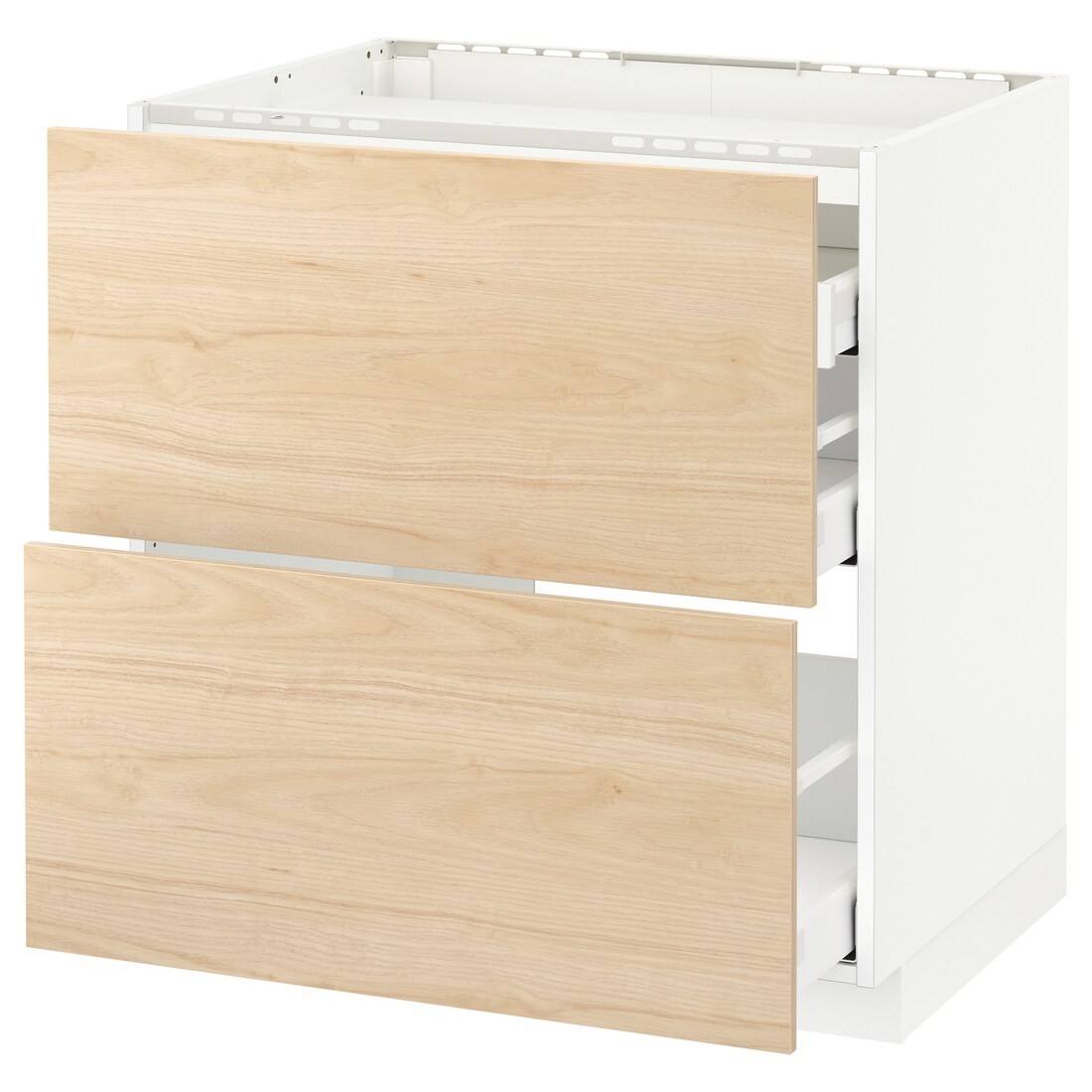 IKEA METOD МЕТОД / MAXIMERA МАКСИМЕРА Напольный шкаф с ящиками, белый / Askersund узор светлый ясень, 80x60 см 39215919 392.159.19