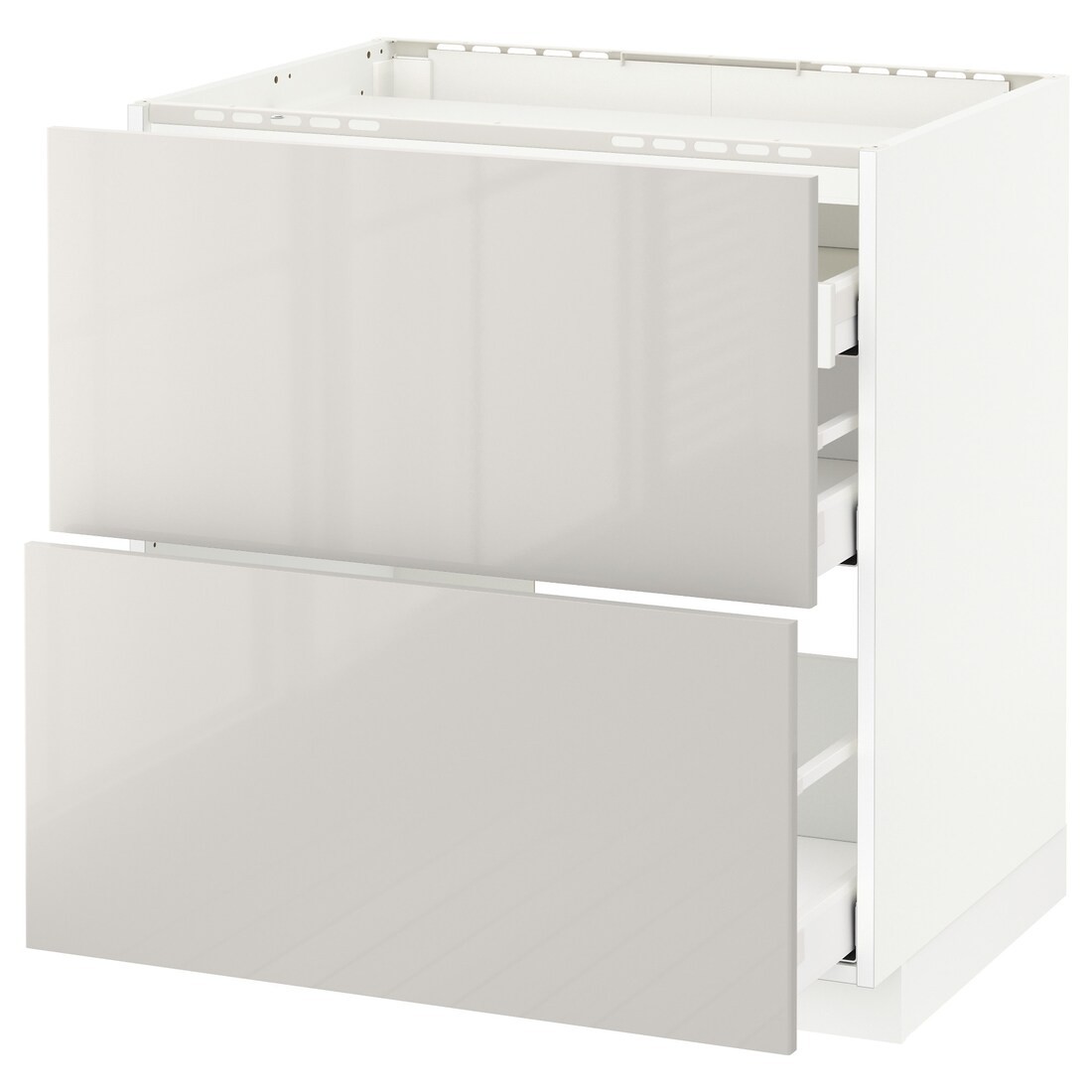 IKEA METOD МЕТОД / MAXIMERA МАКСИМЕРА Напольный шкаф с ящиками, белый / Ringhult светло-серый, 80x60 см 29142438 291.424.38