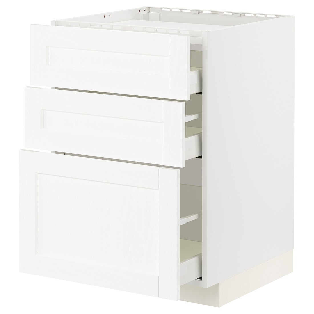 IKEA METOD МЕТОД / MAXIMERA МАКСИМЕРА Шкаф для варочной панели / 3 ящика, белый Enköping / белый имитация дерева, 60x60 см 19473419 | 194.734.19