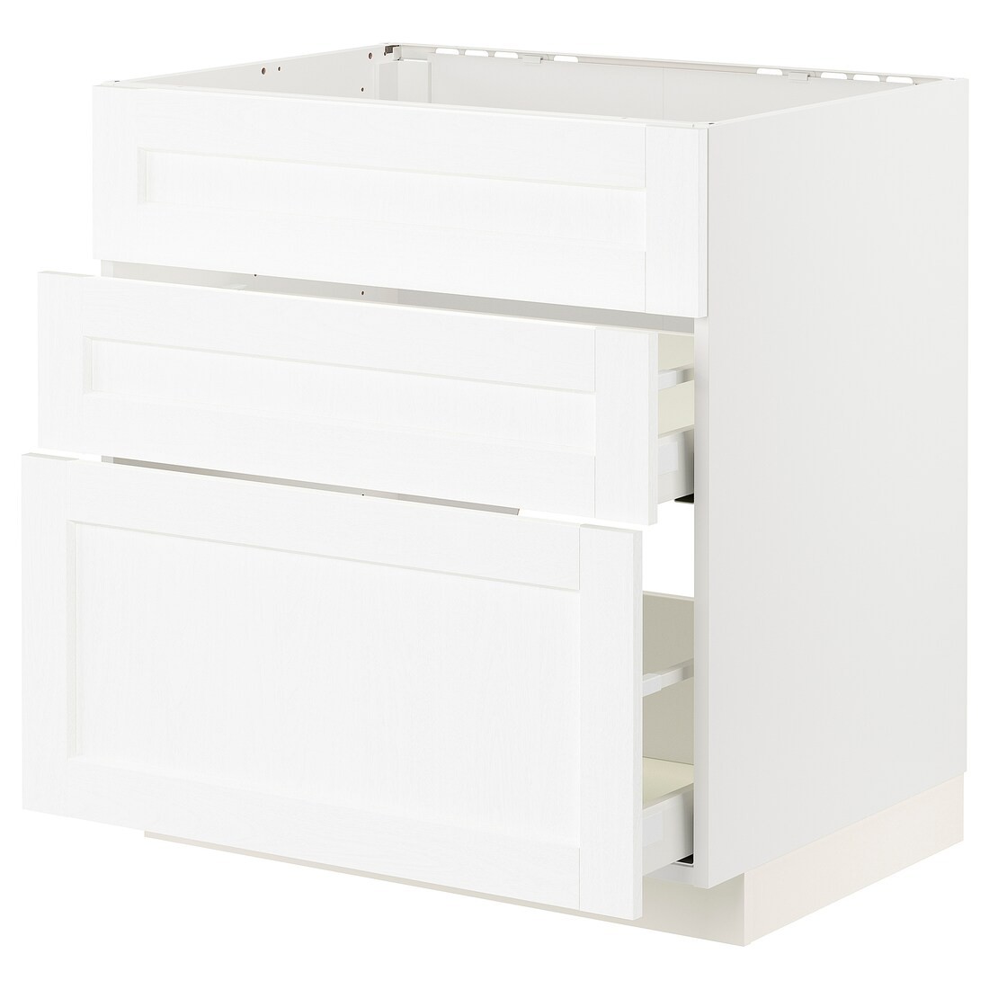 IKEA METOD МЕТОД / MAXIMERA МАКСИМЕРА Напольный шкаф для варочной панели / вытяжка с ящиком, белый Enköping / белый имитация дерева, 80x60 см 29473386 | 294.733.86